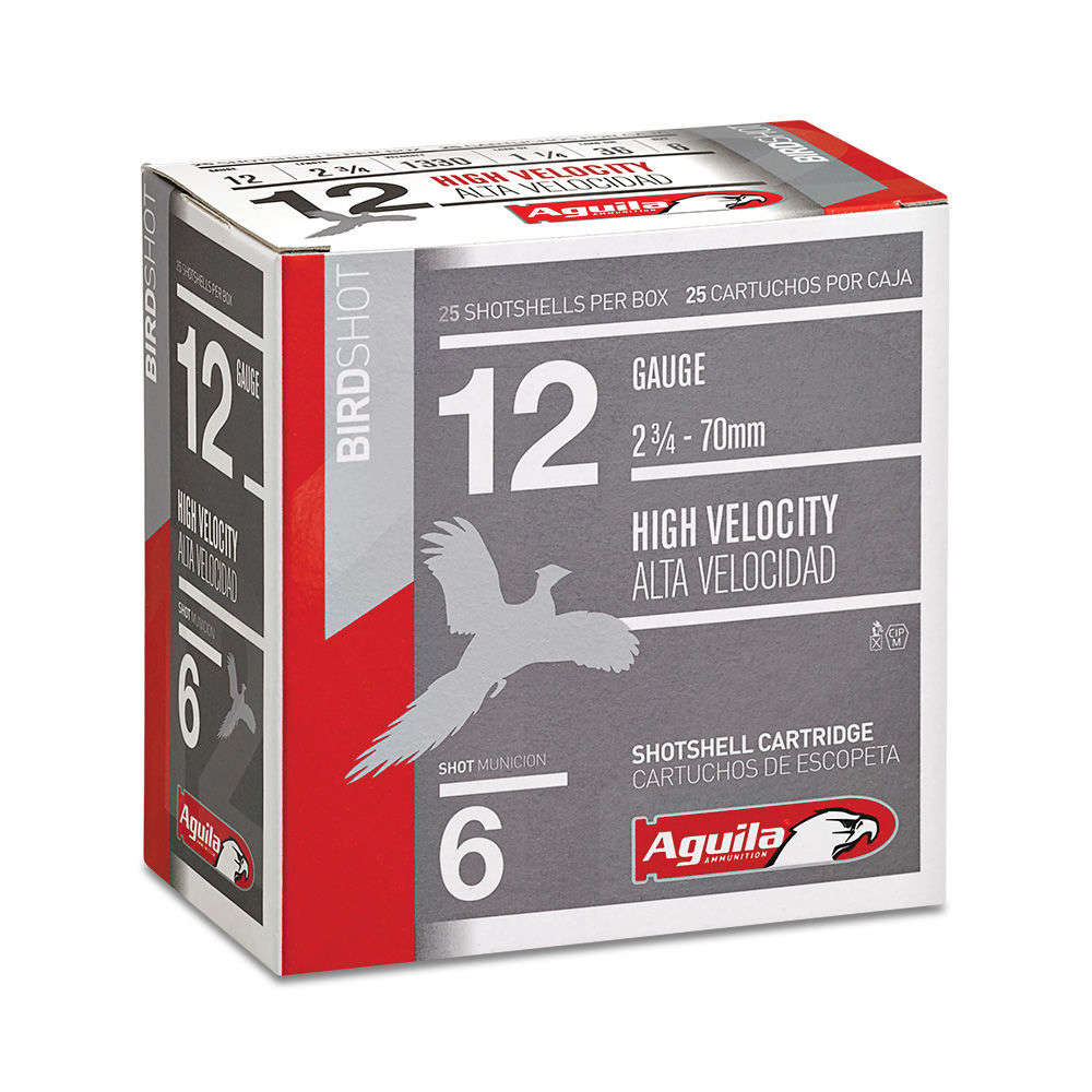 Ammunition Aguila Ammunition 1 1/4 oz 12Gauge AGUILA 1CHB1206 GAME HV  12G 2.75 #6   1-1/4 25/10